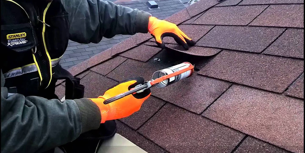 attach the roof using gum gun